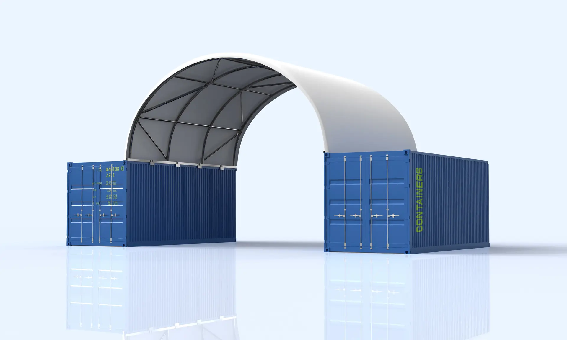8m wide container shelter