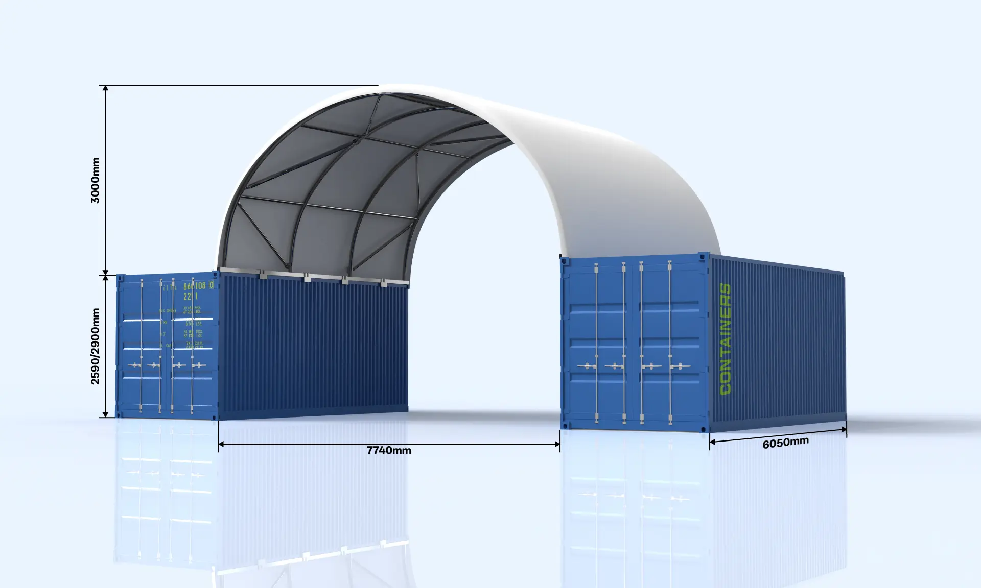 TS806 container dome with dimension