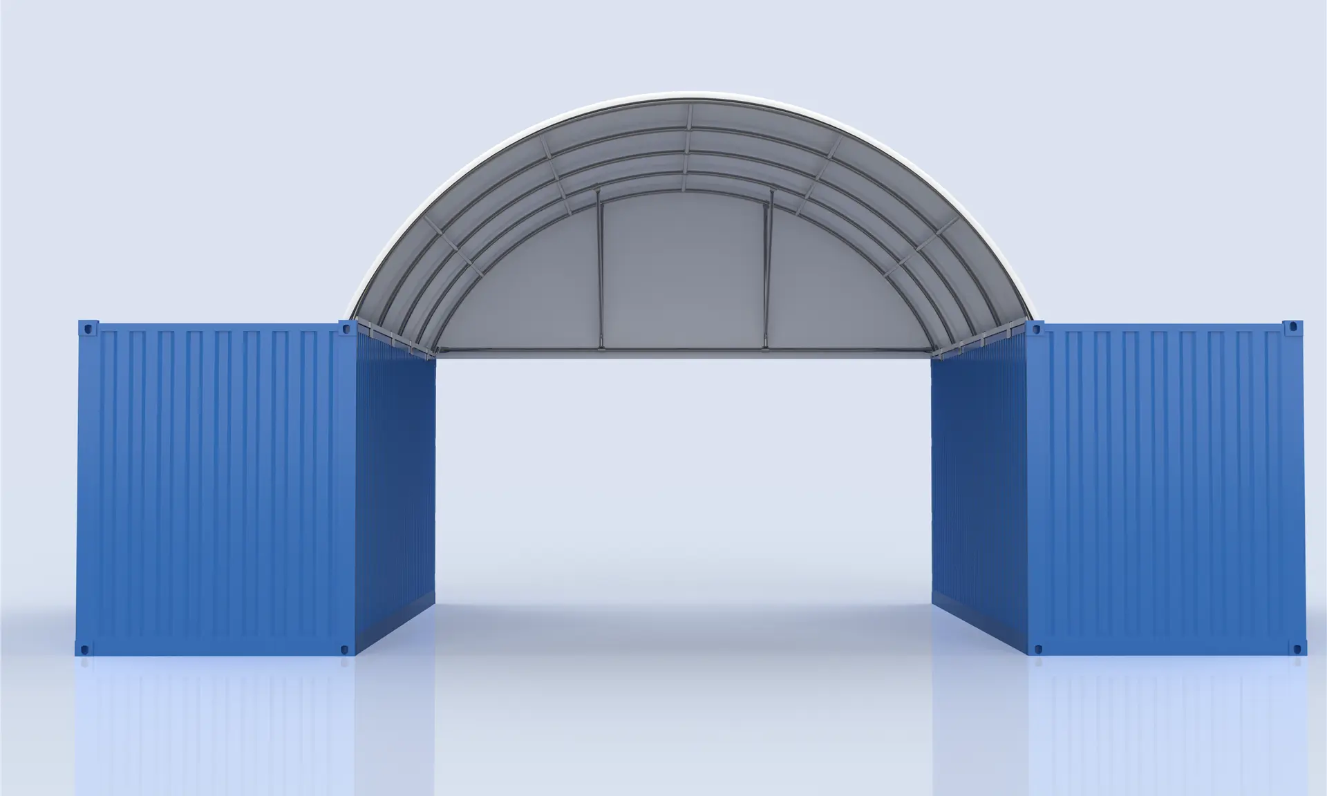 6m wide container shelter half end wall
