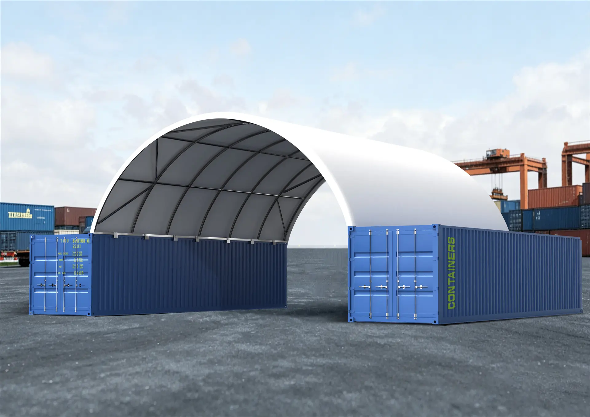 10m wide container shelter TS1012