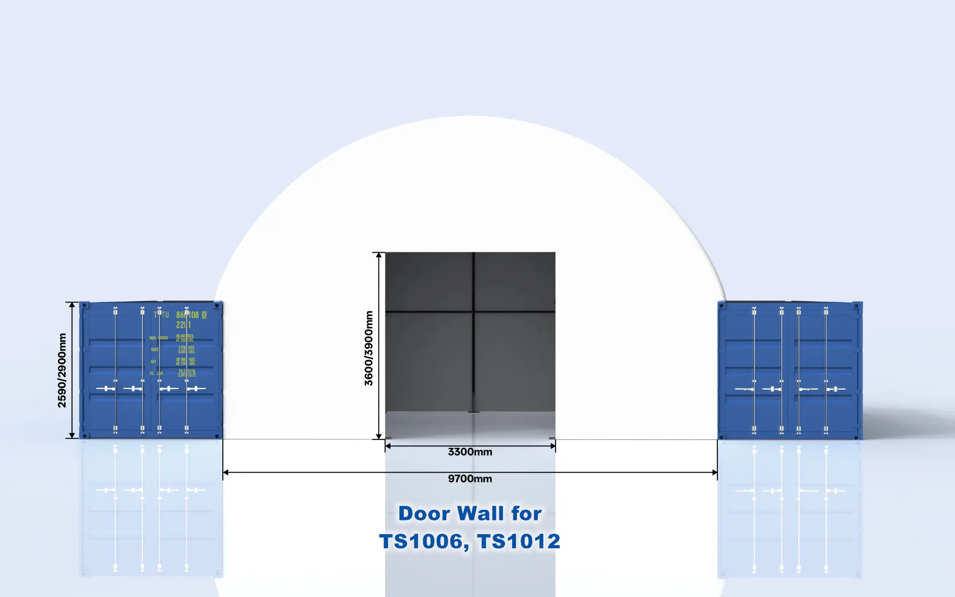 10m end wall for TS1006 TS1012