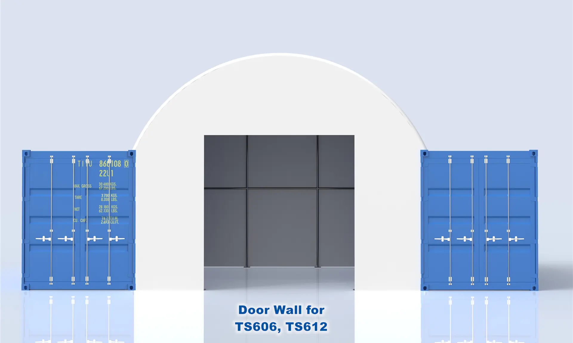 6m container shelter end wall with door