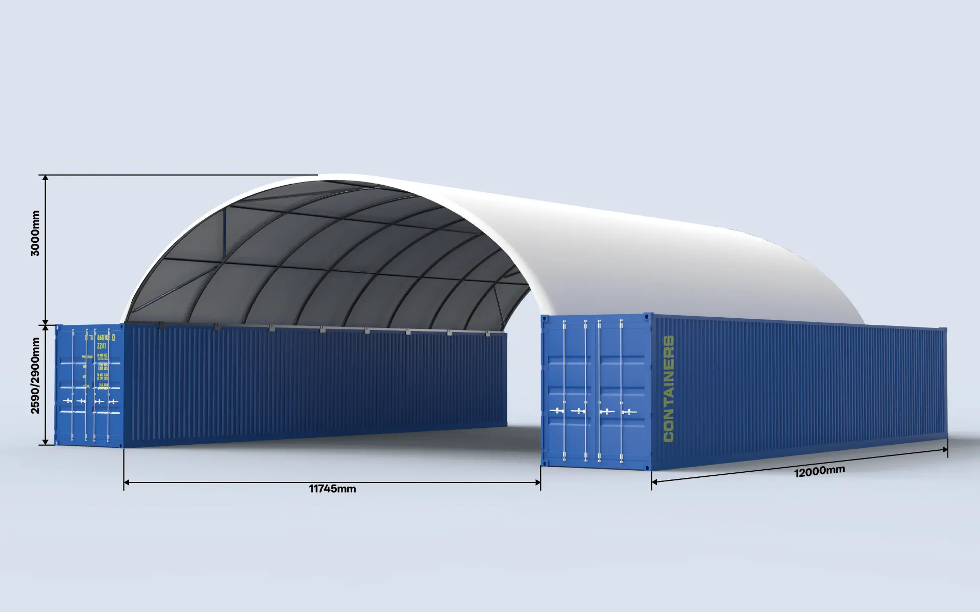 12m wide TS1212(4m) container dome