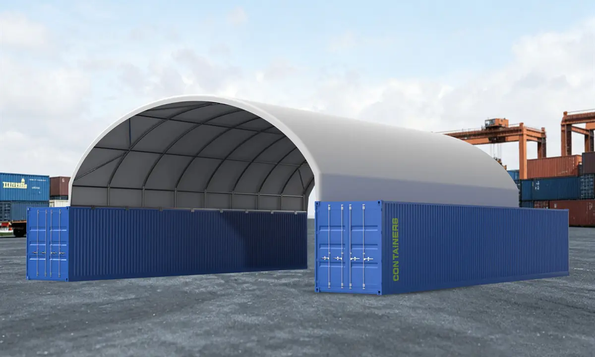 TS1212(4m) — 12m Wide High-Clearance Container Dome Shelter (40ft) | 4m Peak Height