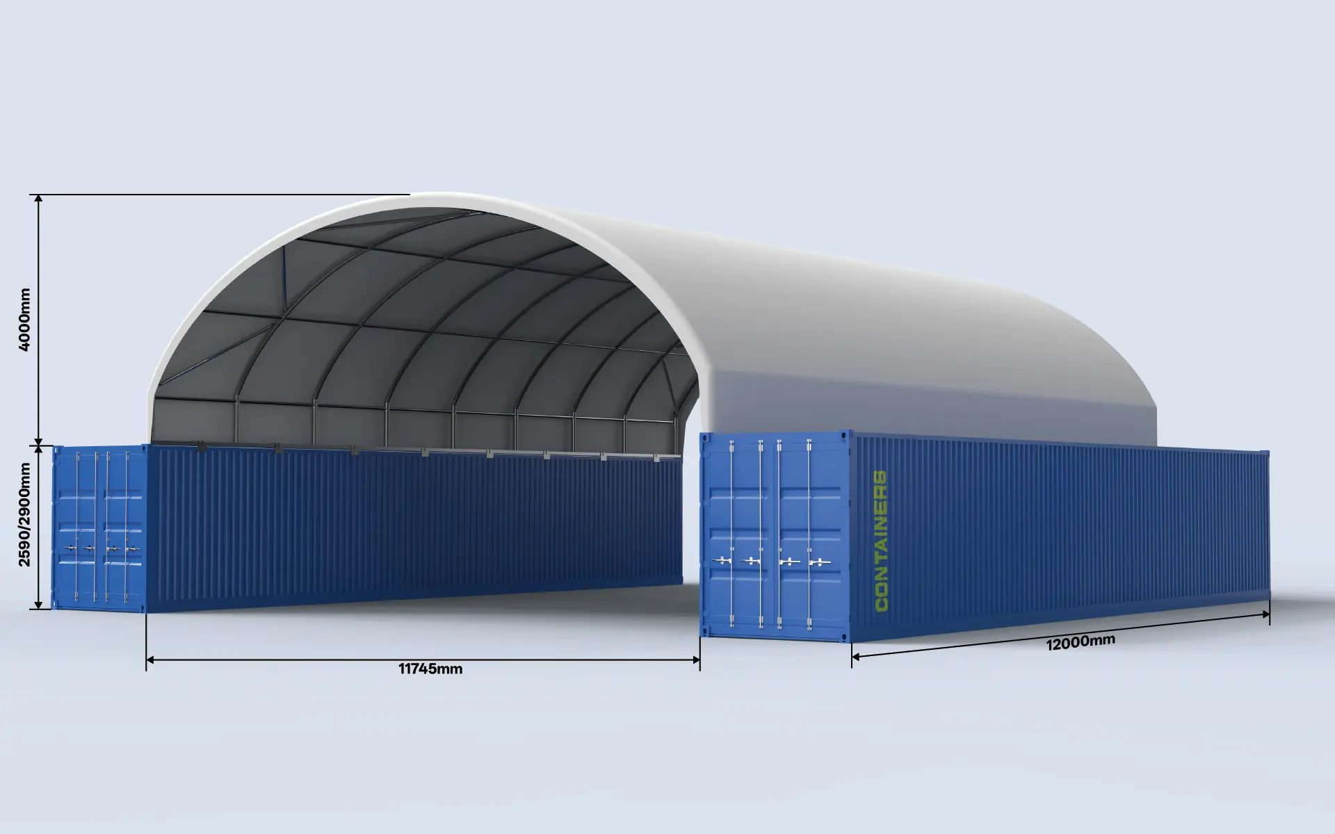 TS1212(4m) heavy duty container dome Australia