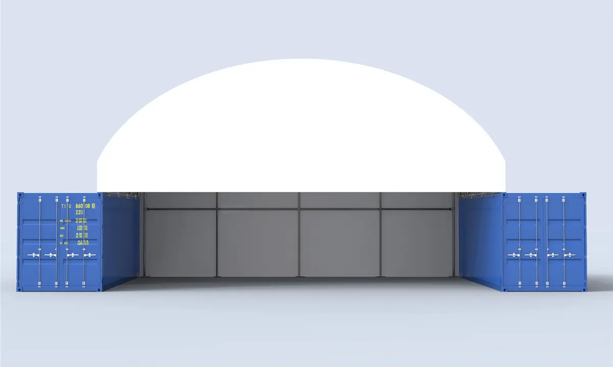 12m wide 4m high Half End Wall — Fits TS1206(4m) & TS1212(4m) Dome Shelter