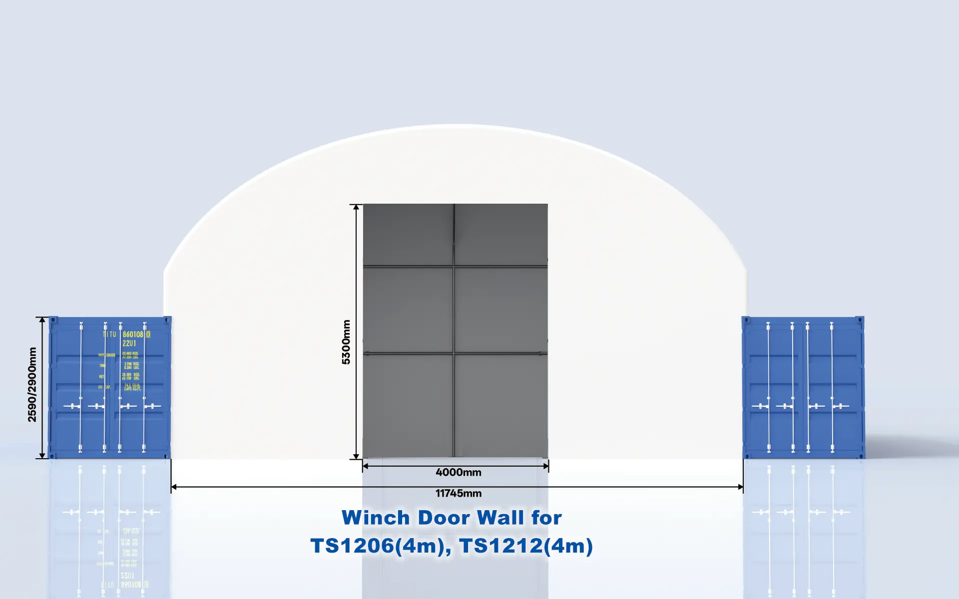 12m wide 4m high end wall for TS1206(4m) TS1212(4m)