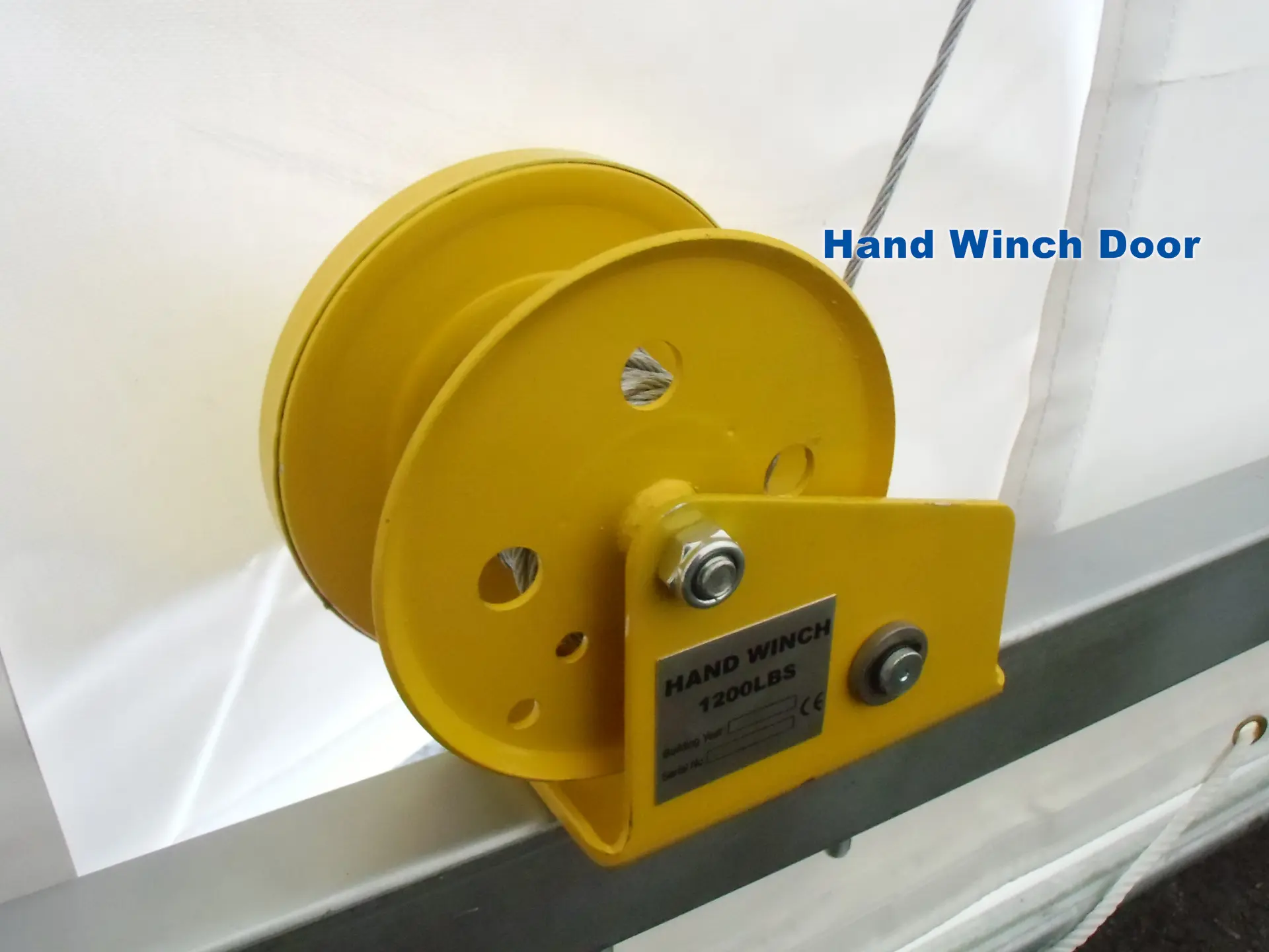 Hand winch door
