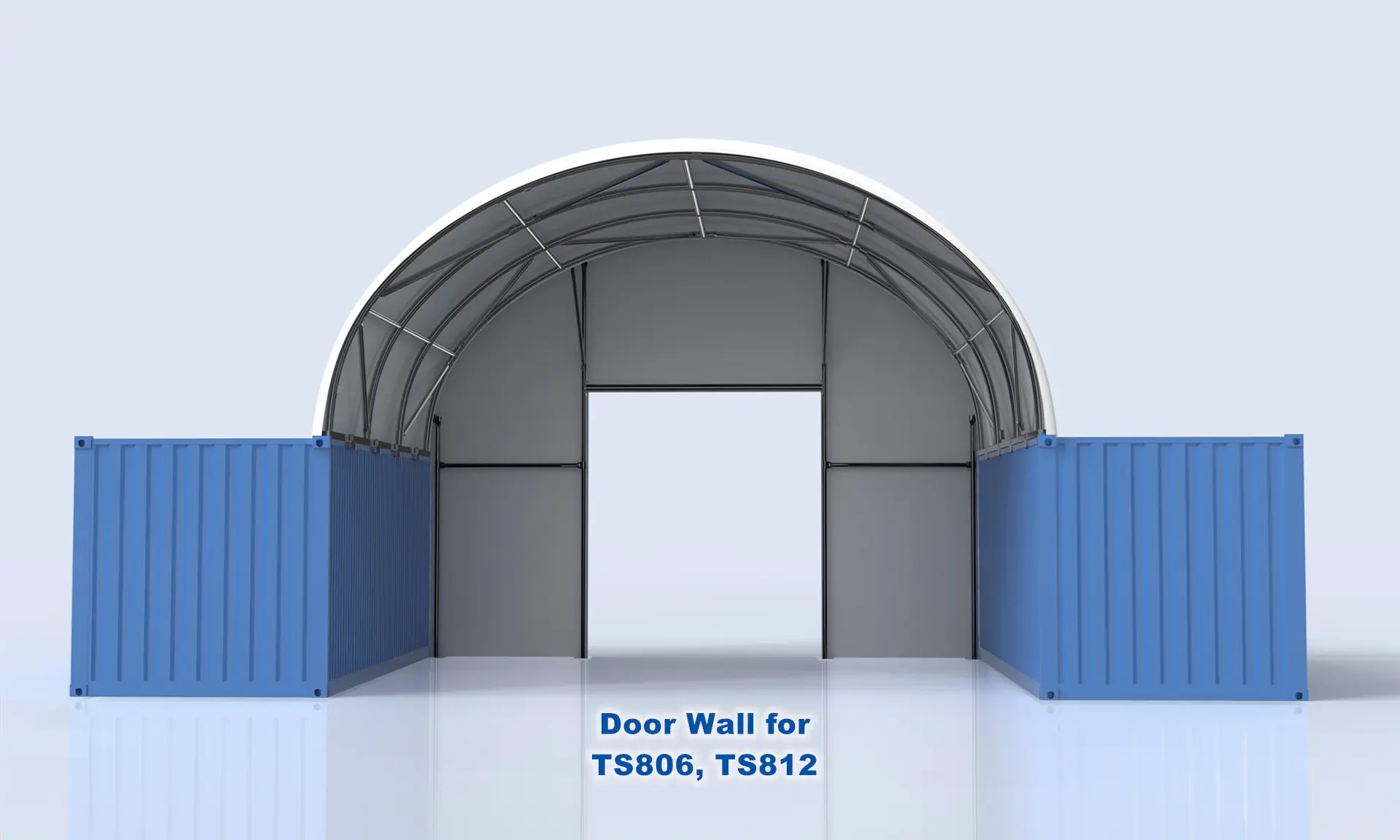8m door end wall with wind bracing