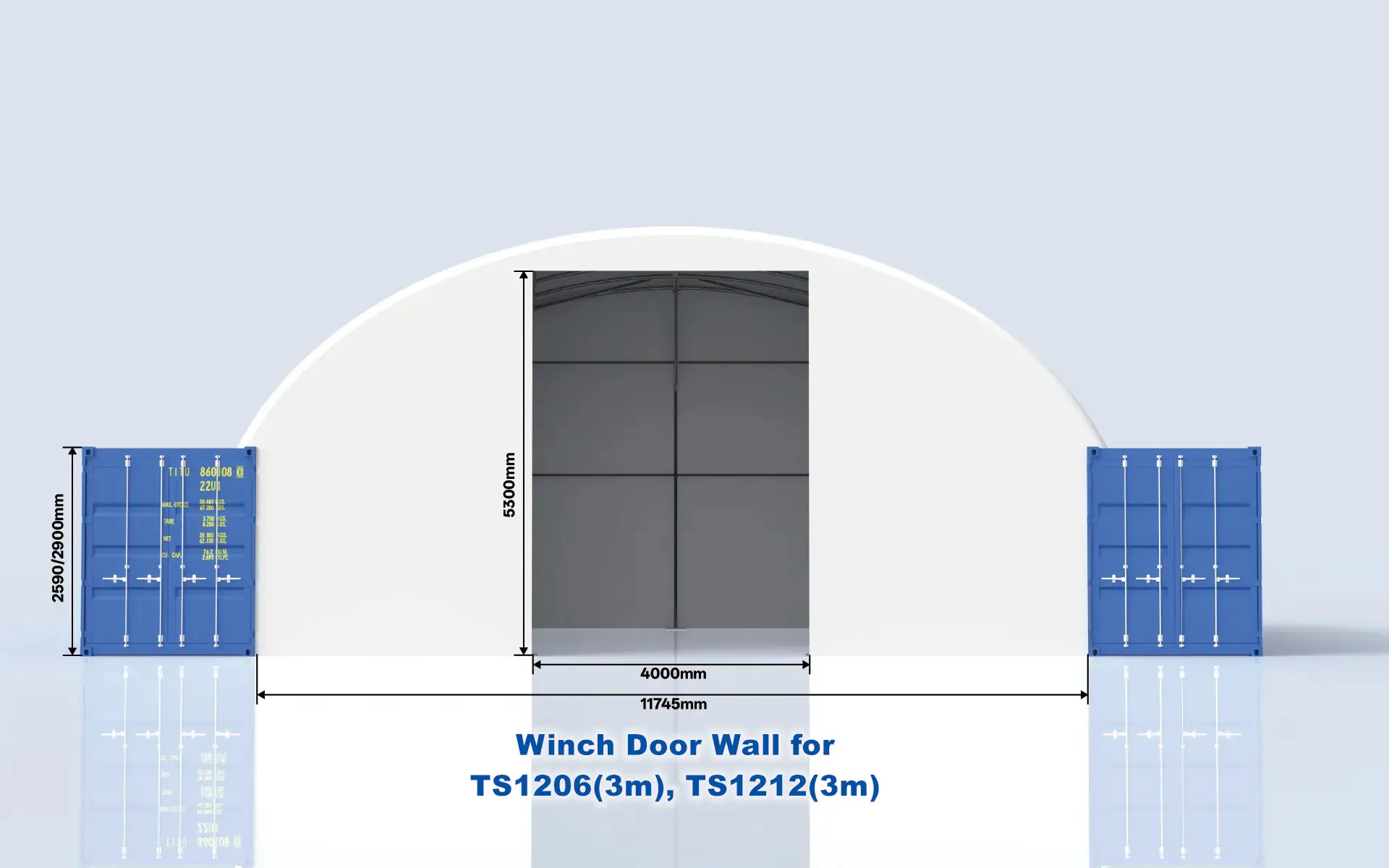 12m wide 3m high Door wall for TS1206(3m) TS1212(3m)